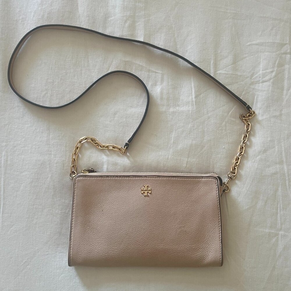 Tory Burch Pebbled Leather Wallet Crossbody Bag